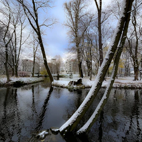 Zima 2023. Pierwszy śnieg w Rzeszowie [Park im. Szafera] - fot 20